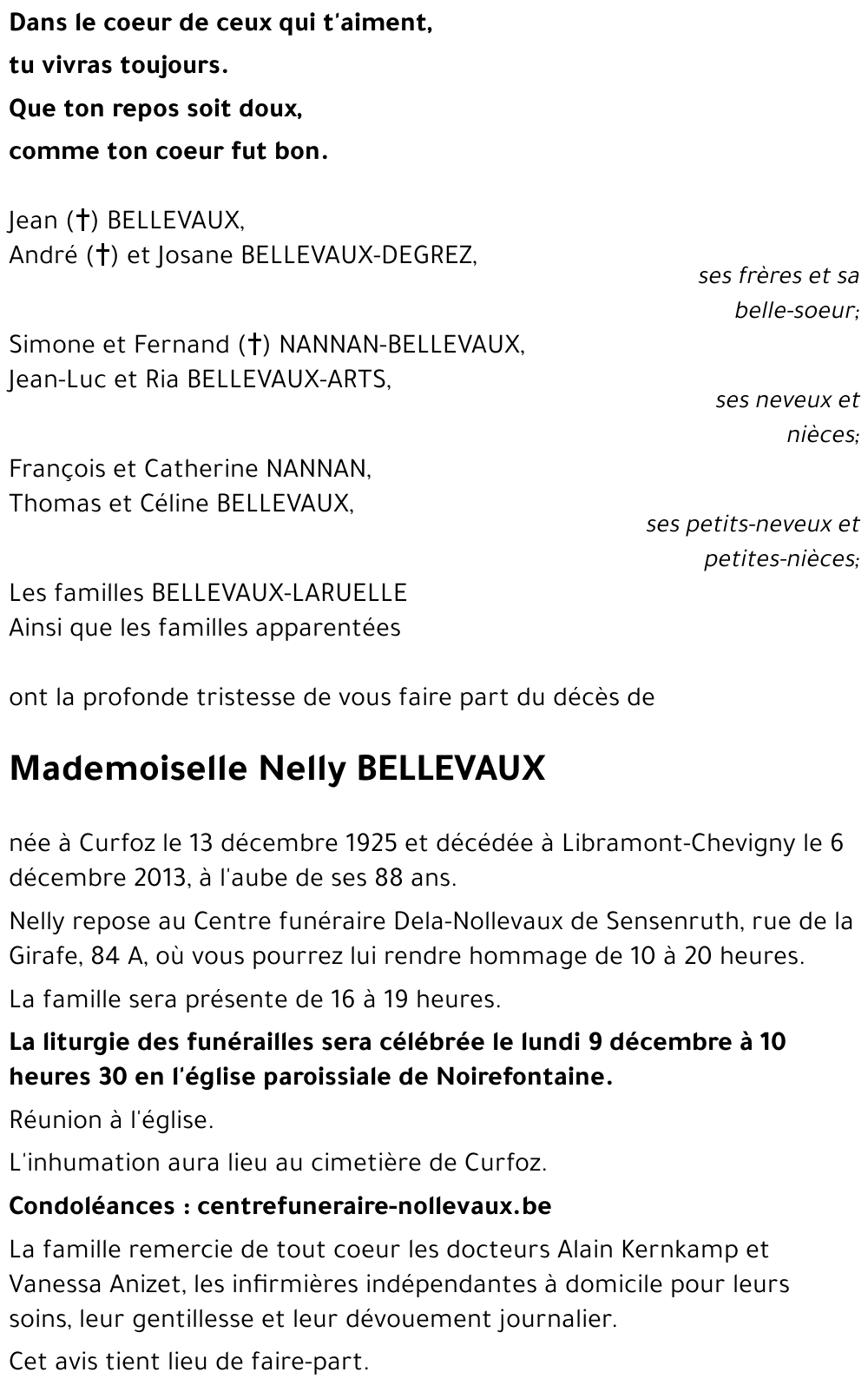 Nelly BELLEVAUX