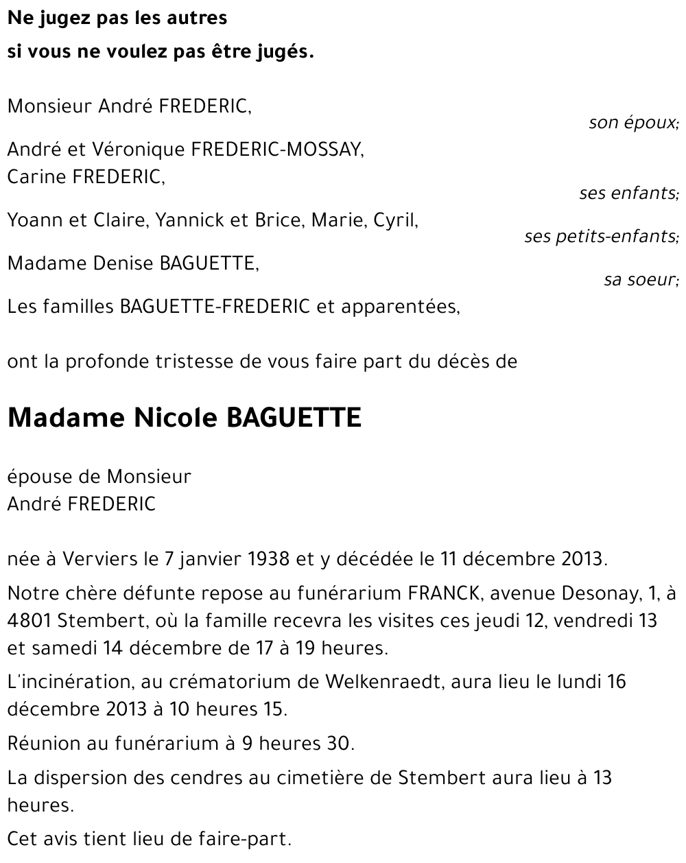 Nicole BAGUETTE