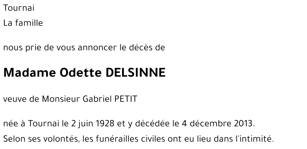 Odette DELSINNE