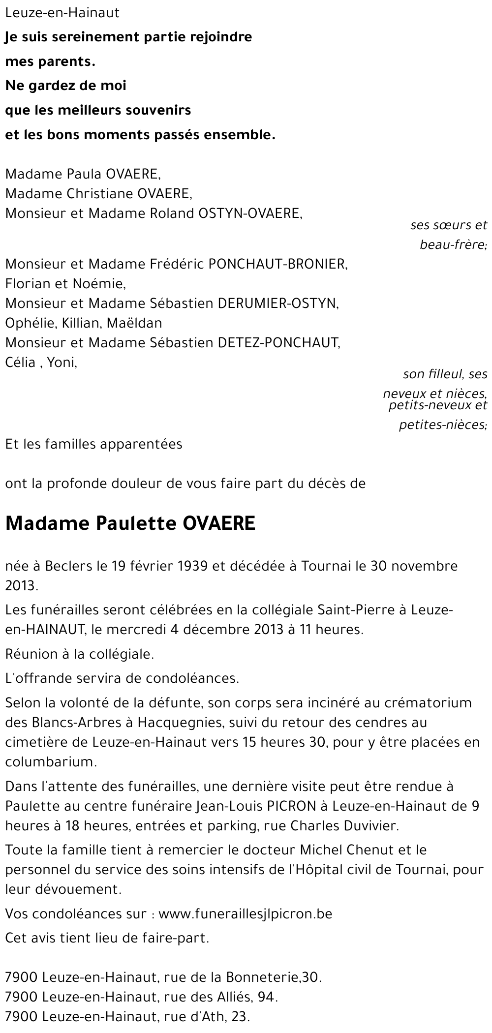 Paulette OVAERE