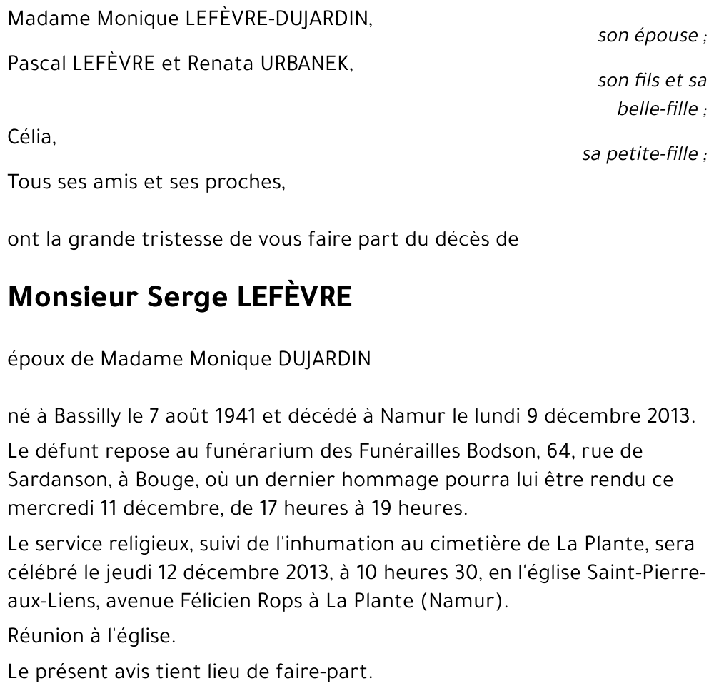 Serge LEFÈVRE