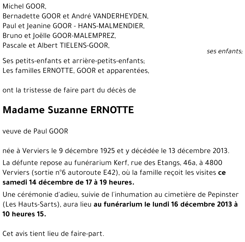 Suzanne ERNOTTE