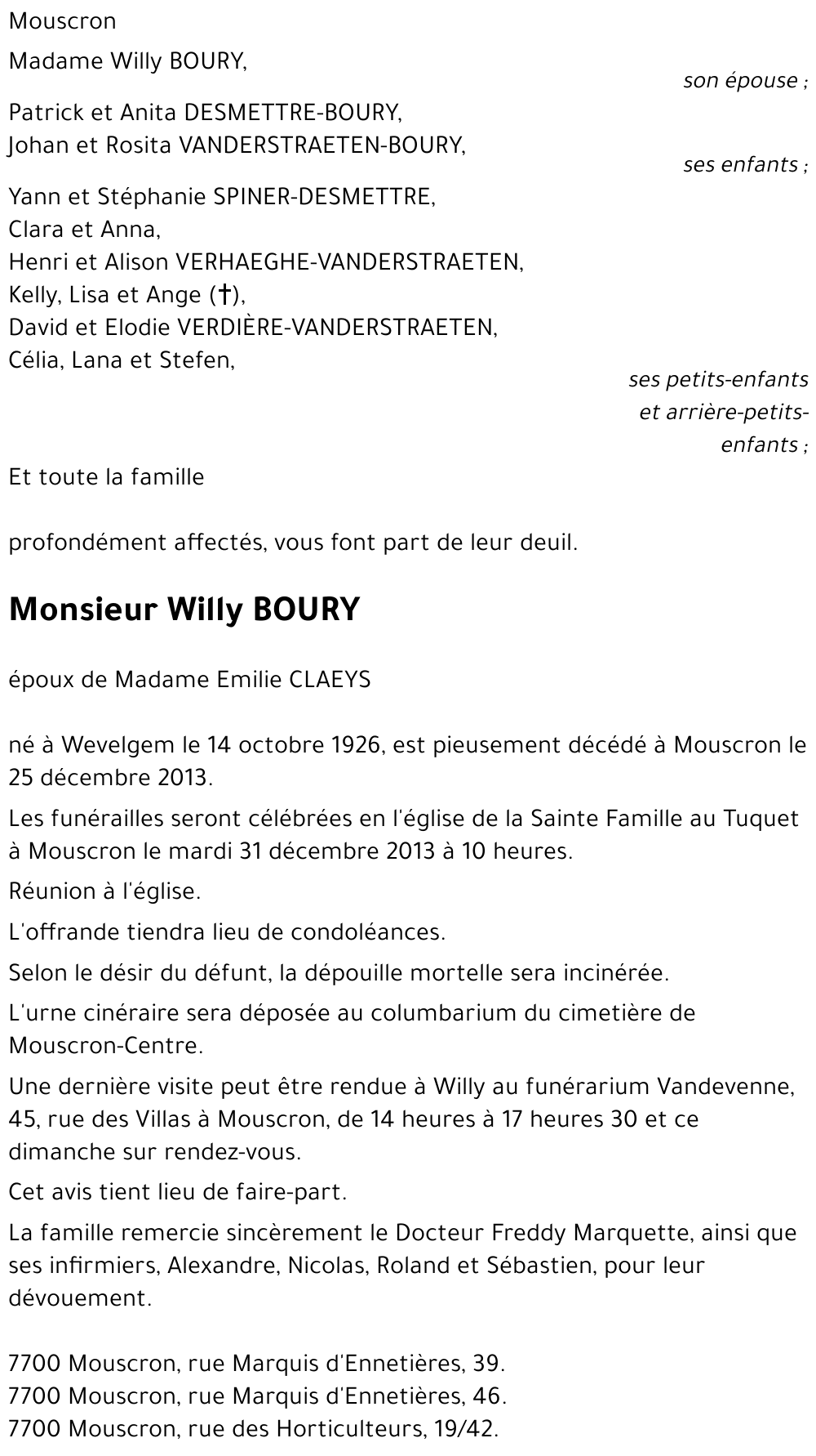 Willy BOURY