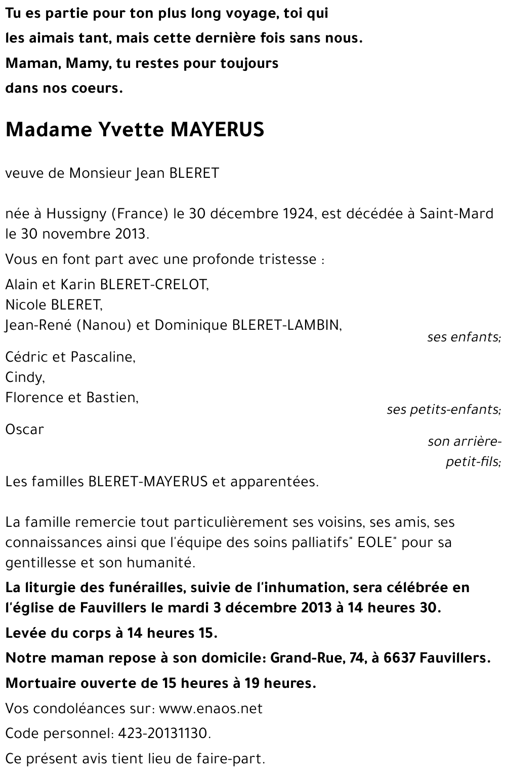 Yvette MAYERUS