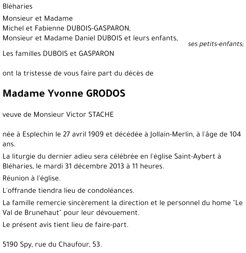 Yvonne GRODOS