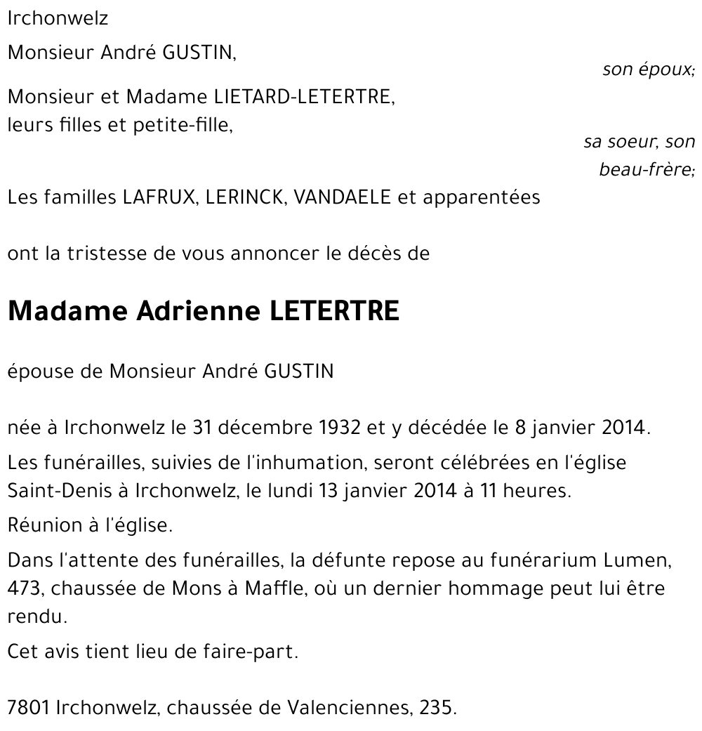 Adrienne LETERTRE