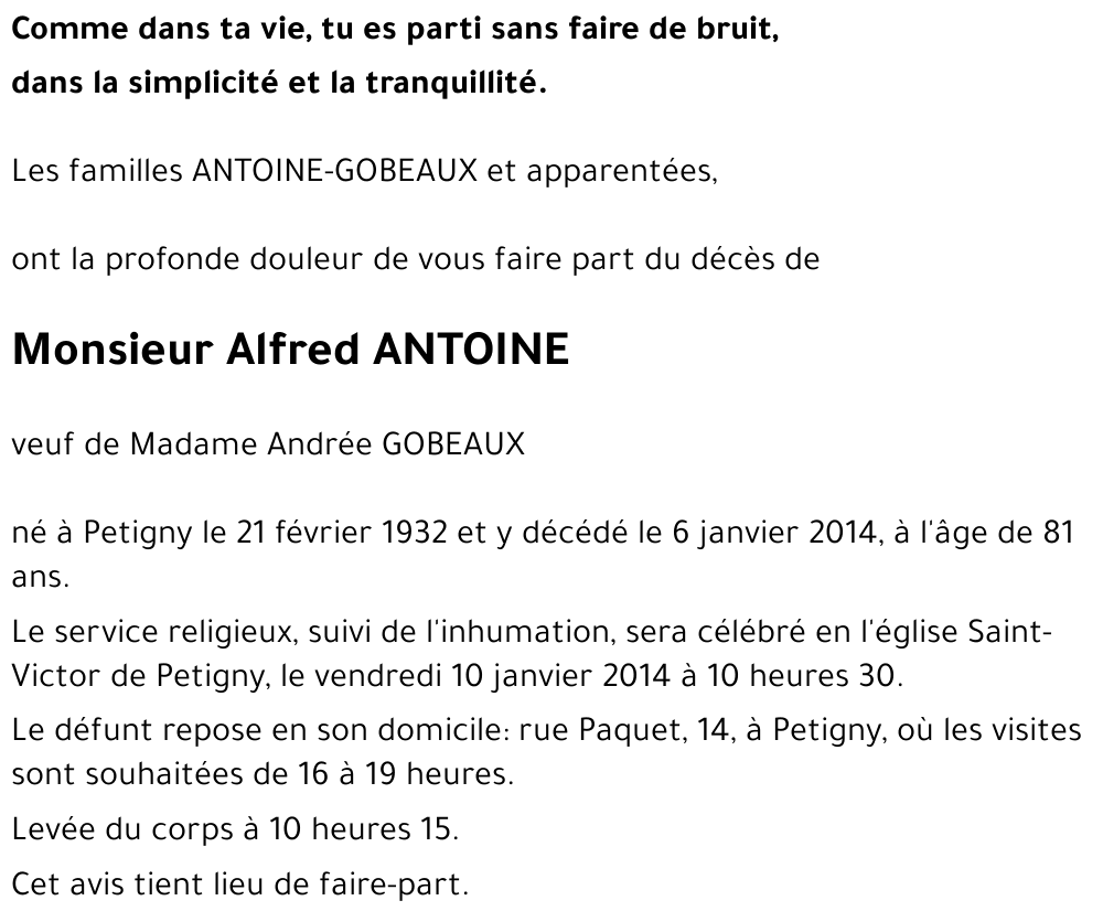 Alfred ANTOINE