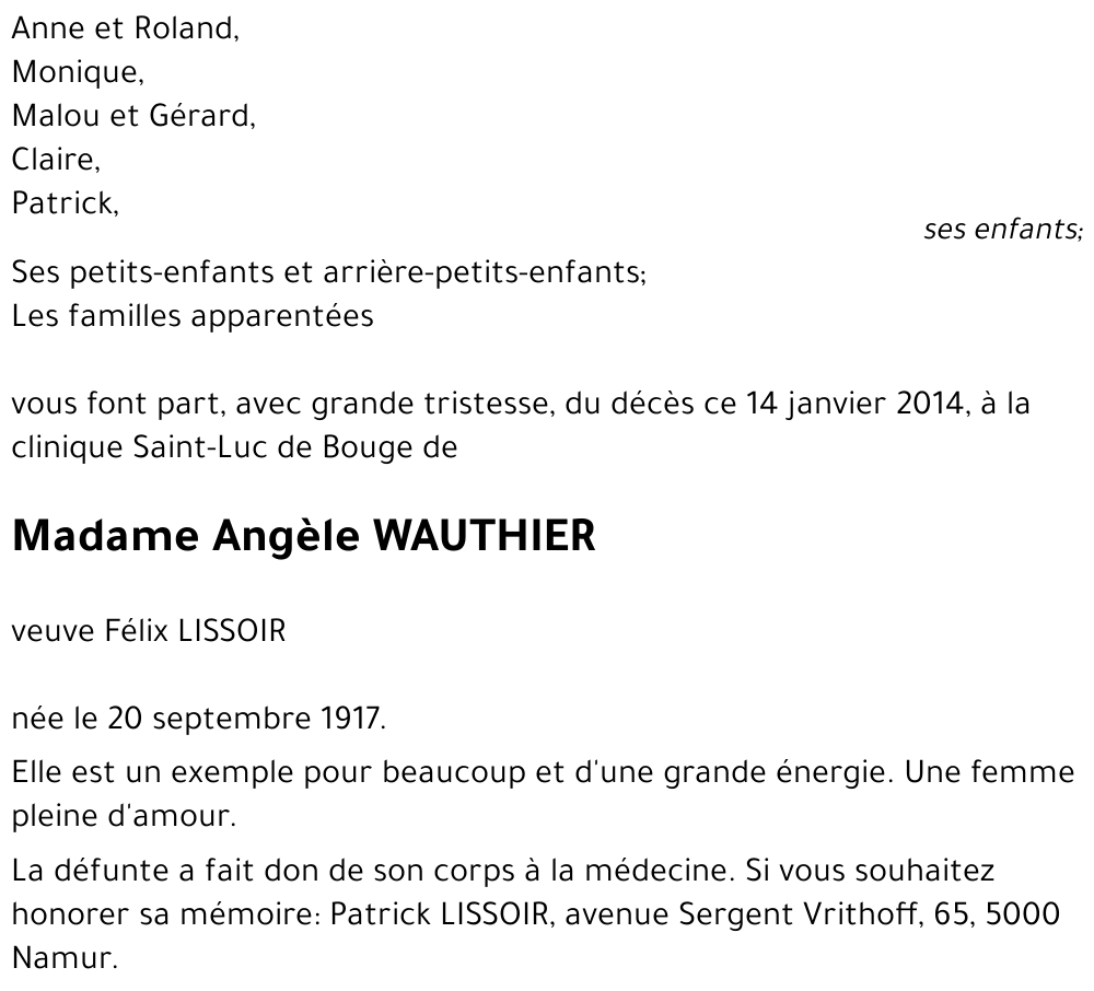 Angèle WAUTHIER