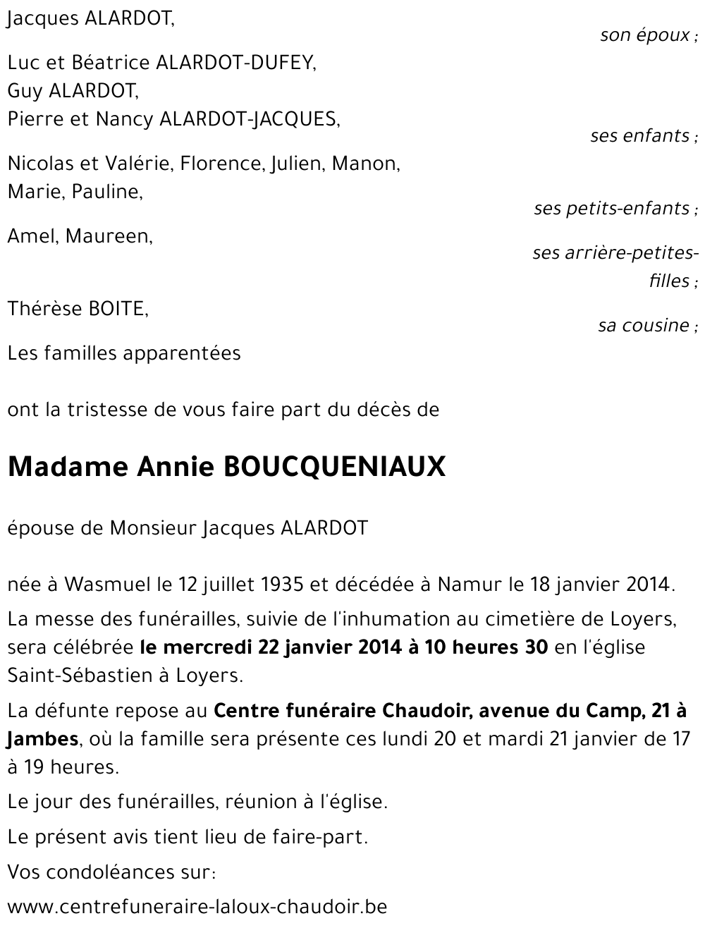 Annie BOUCQUENIAUX