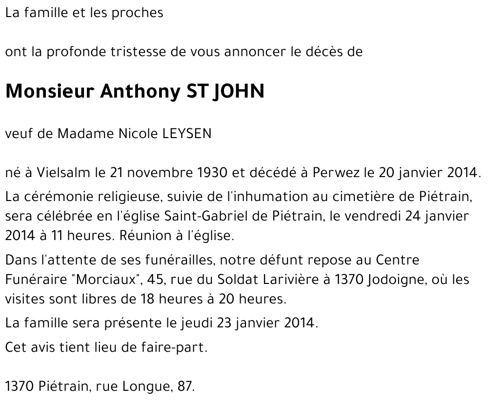 Anthony ST JOHN