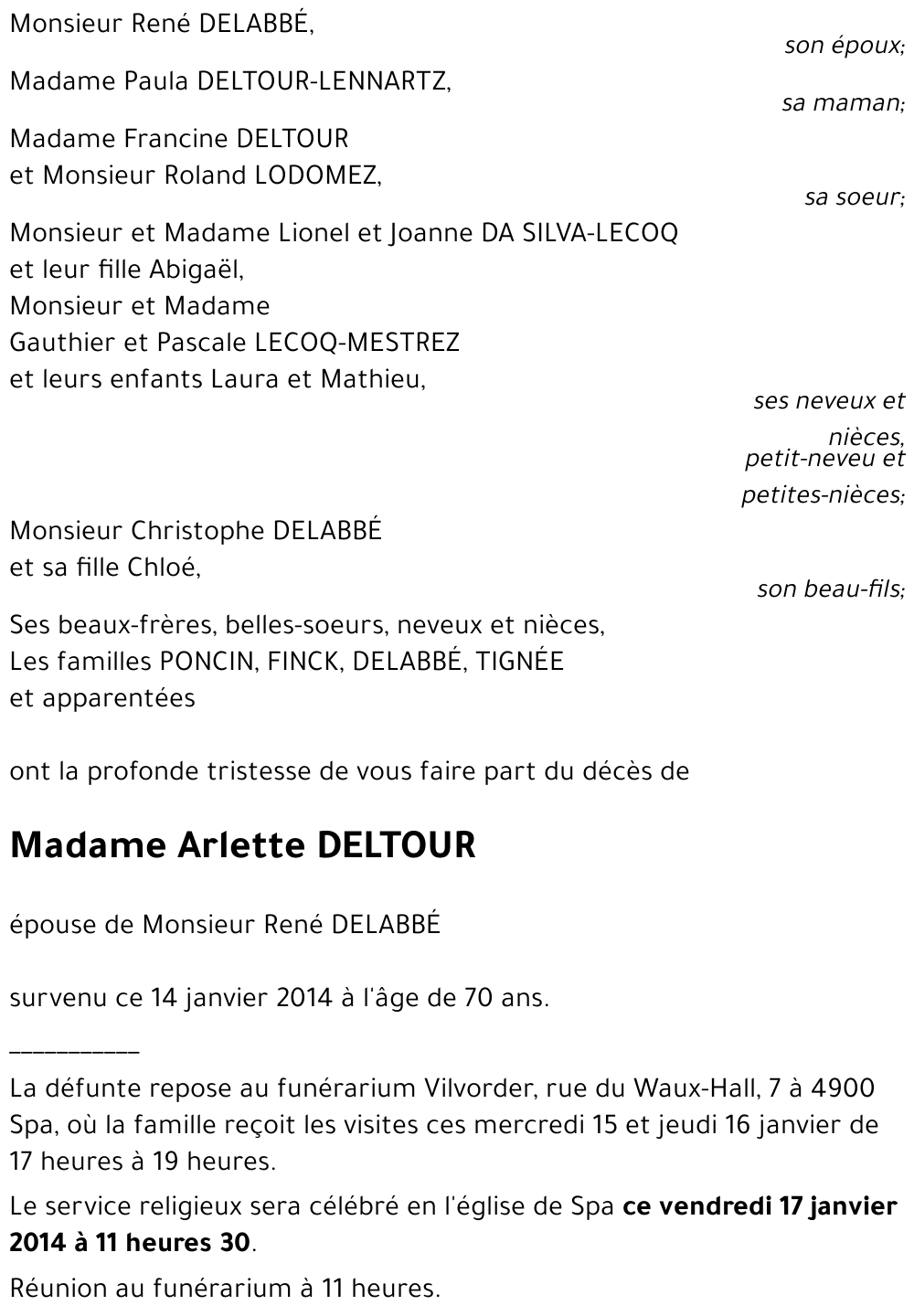 Arlette DELTOUR