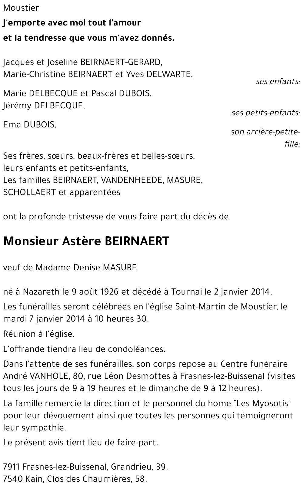 Astère BEIRNAERT