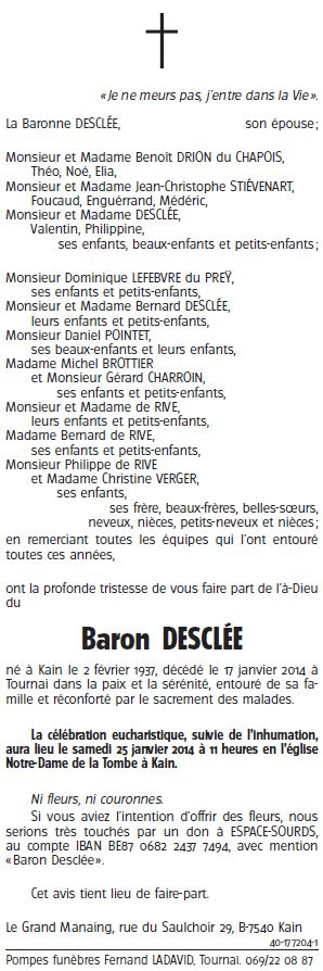 Baron DESCLÉE