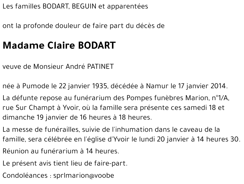 Claire BODART