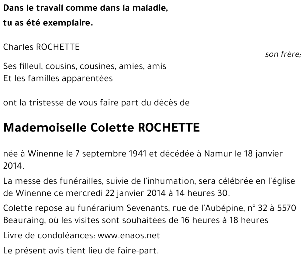 Colette ROCHETTE