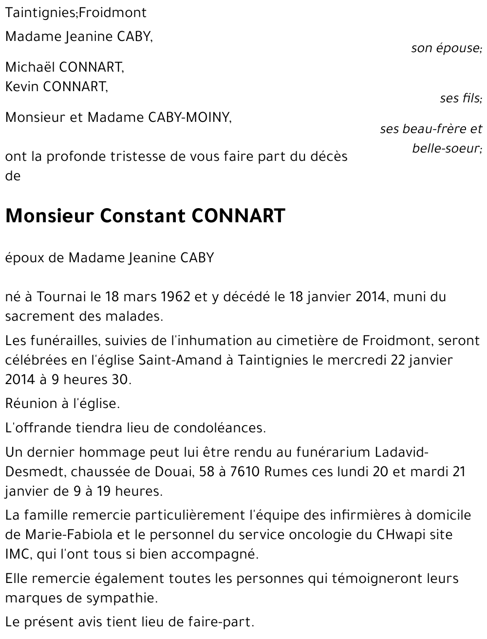 Constant CONNART