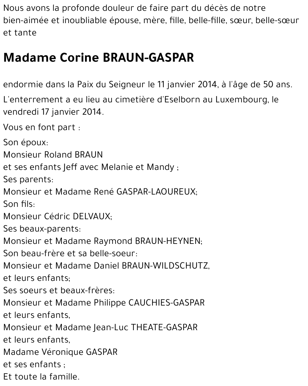 Corine BRAUN-GASPAR