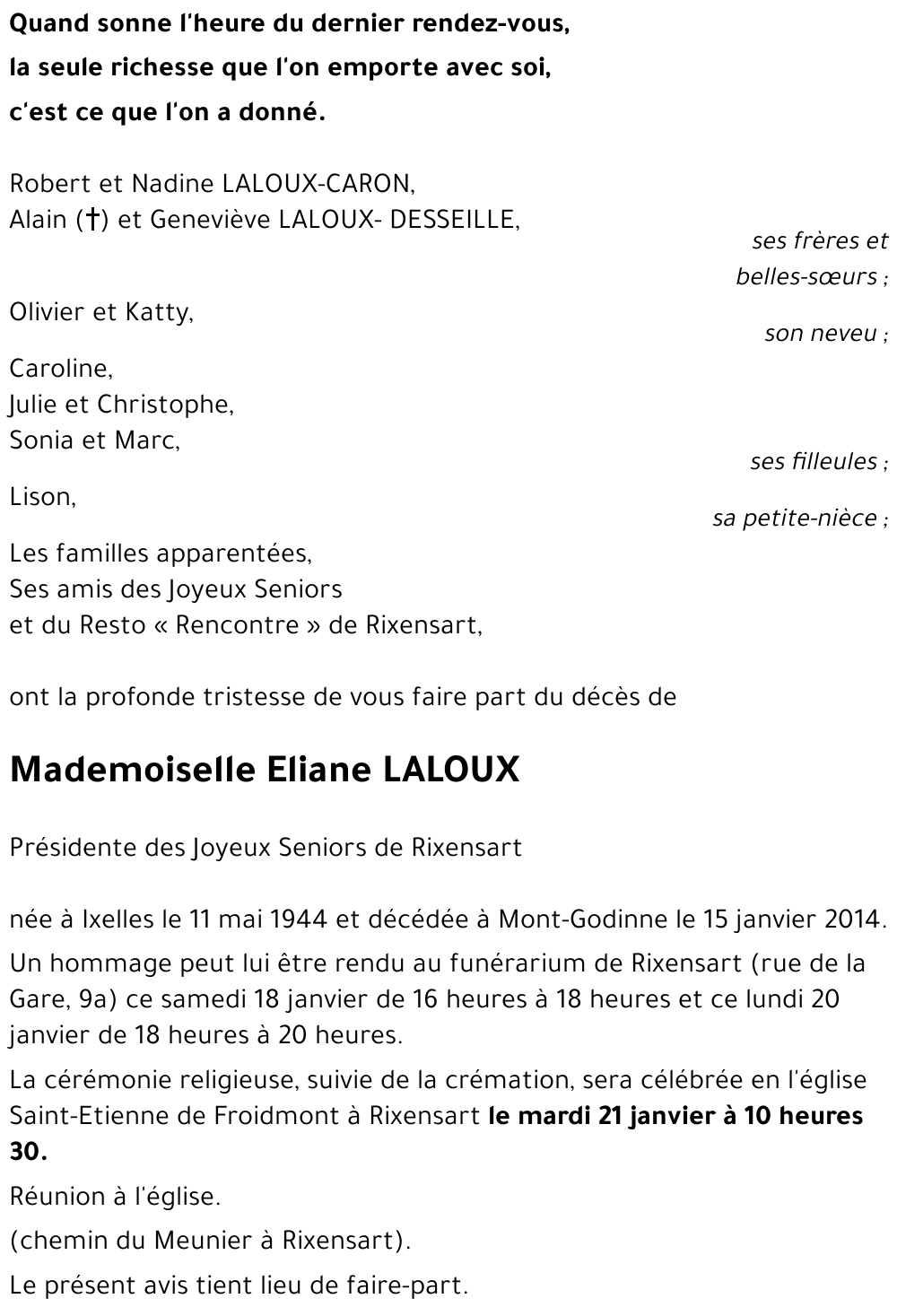 Eliane LALOUX