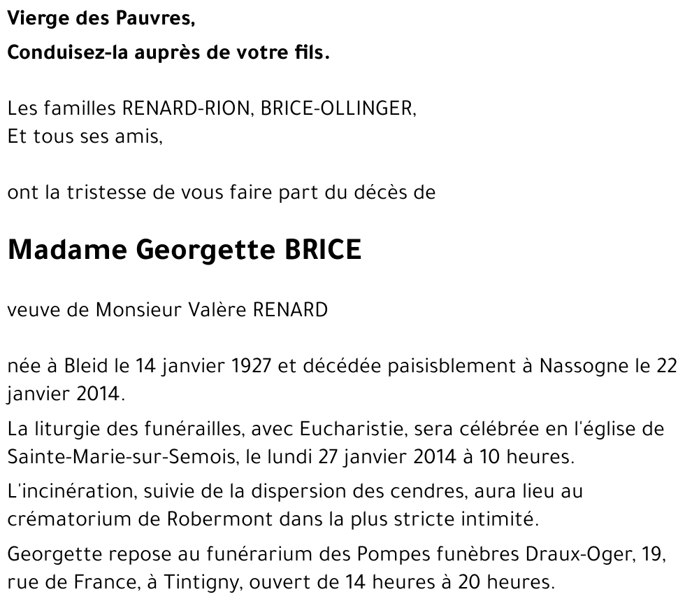 Georgette BRICE