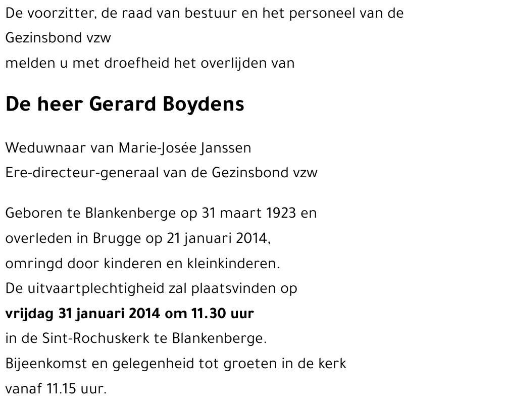 Gerard BOYDENS