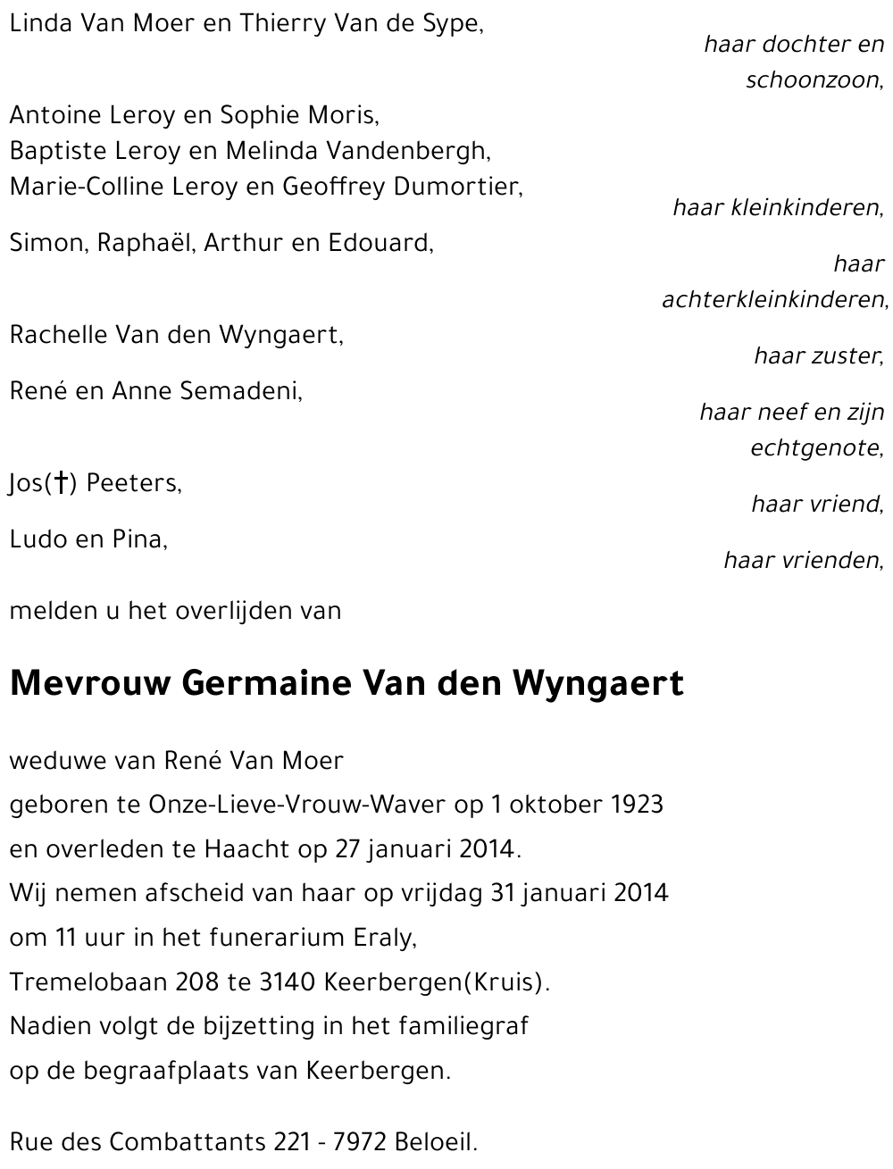 Germaine Van den Wyngaert