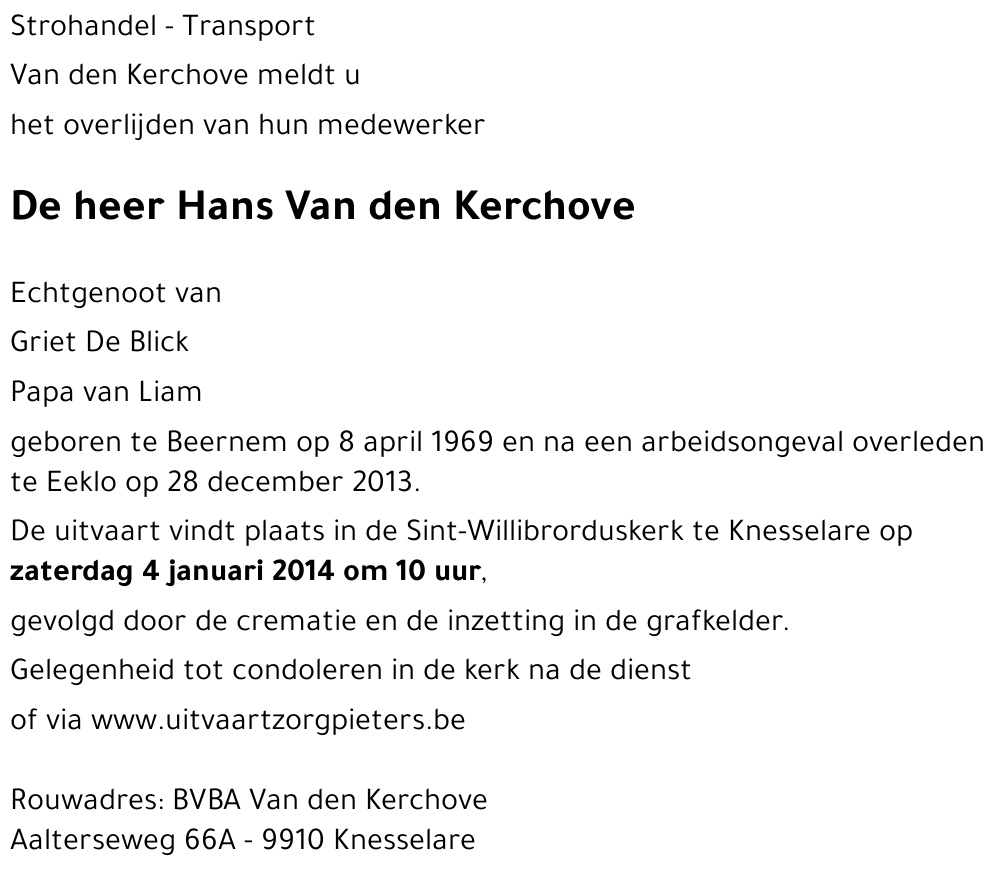 Hans Van den Kerchove