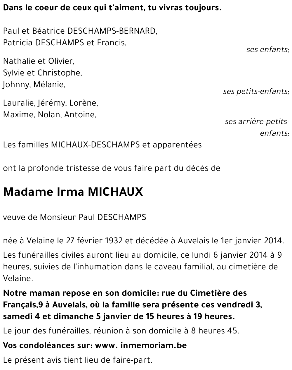 Irma MICHAUX