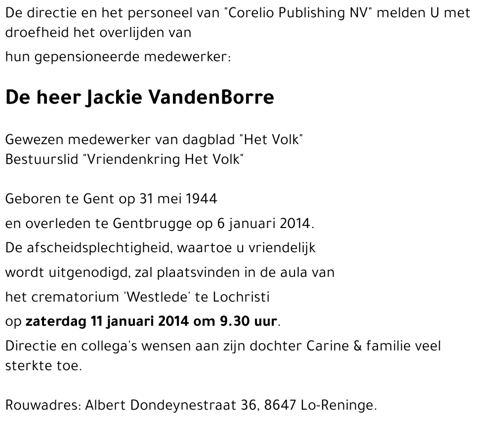 Jackie VandenBorre
