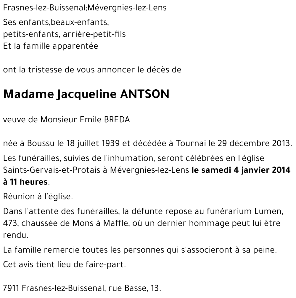 Jacqueline ANTSON