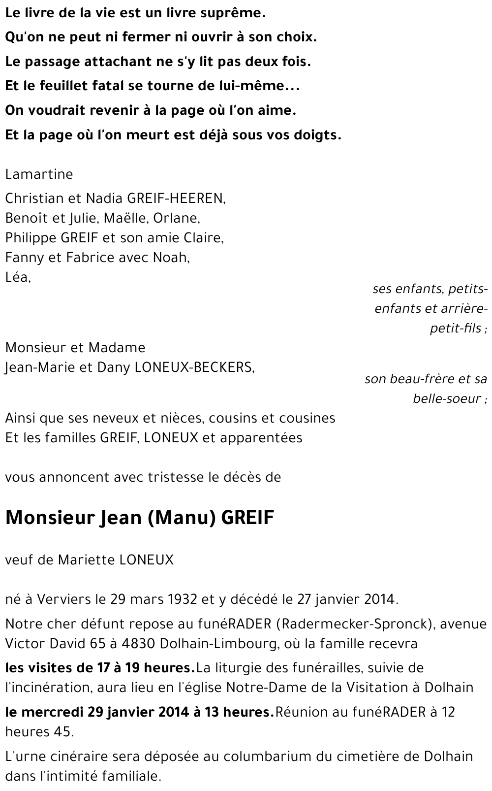 Jean ( Manu ) GREIF