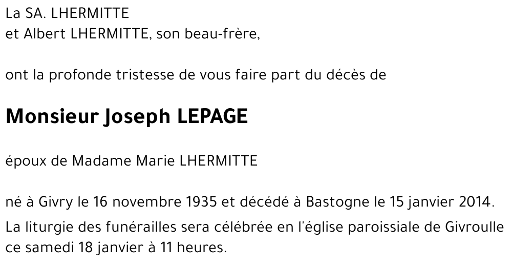 Joseph LEPAGE