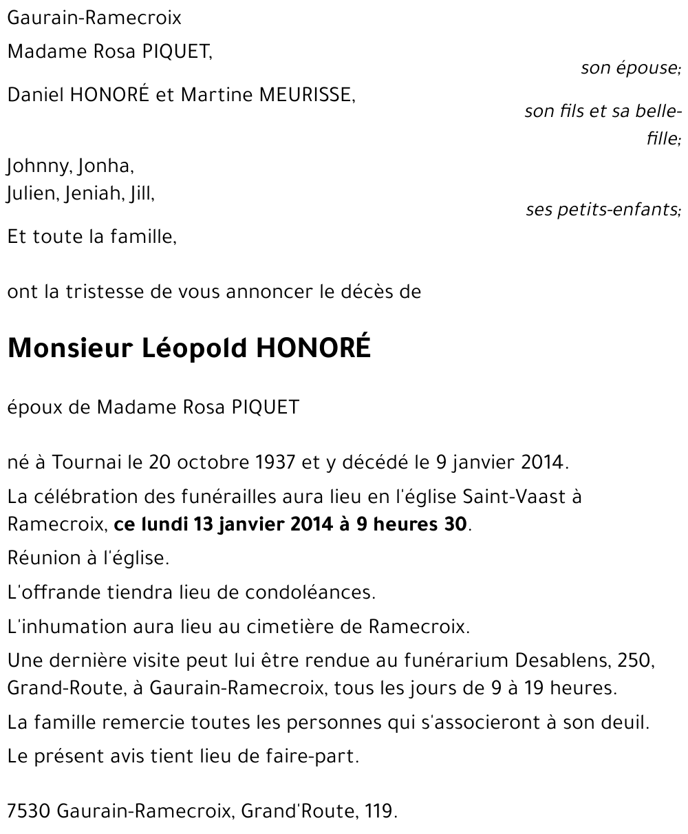 Lépolod HONORÉ