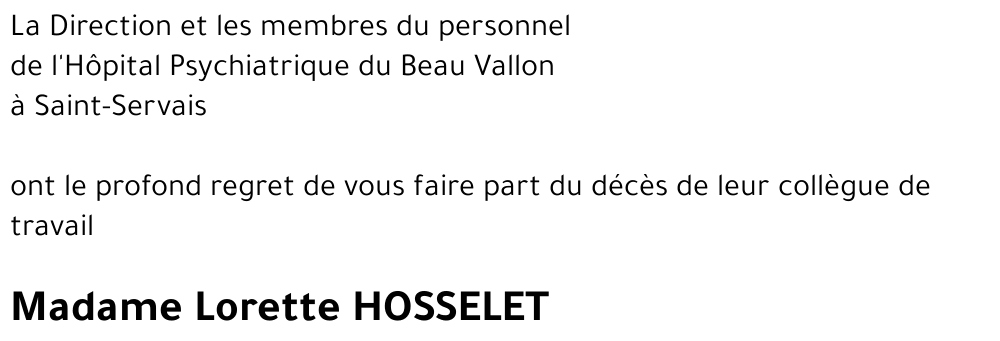 Lorette HOSSELET