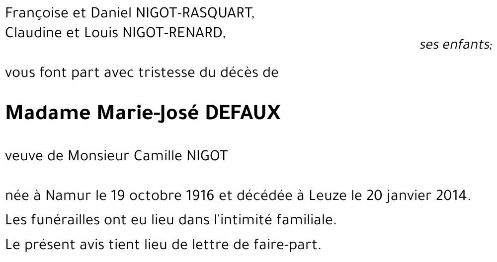 Marie-José DEFAUX