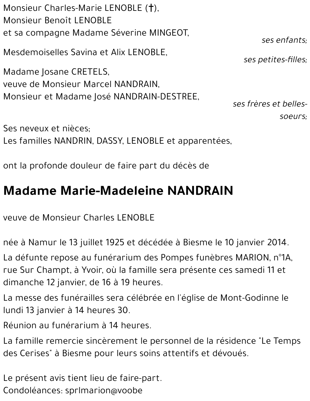 Marie-Madeleine NANDRAIN