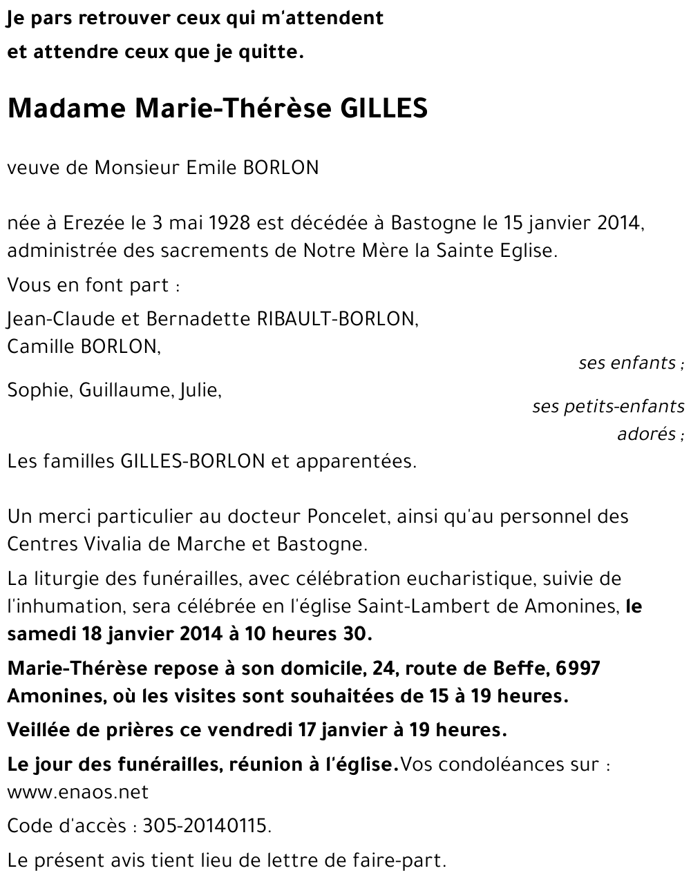 Marie-Thérèse GILLES