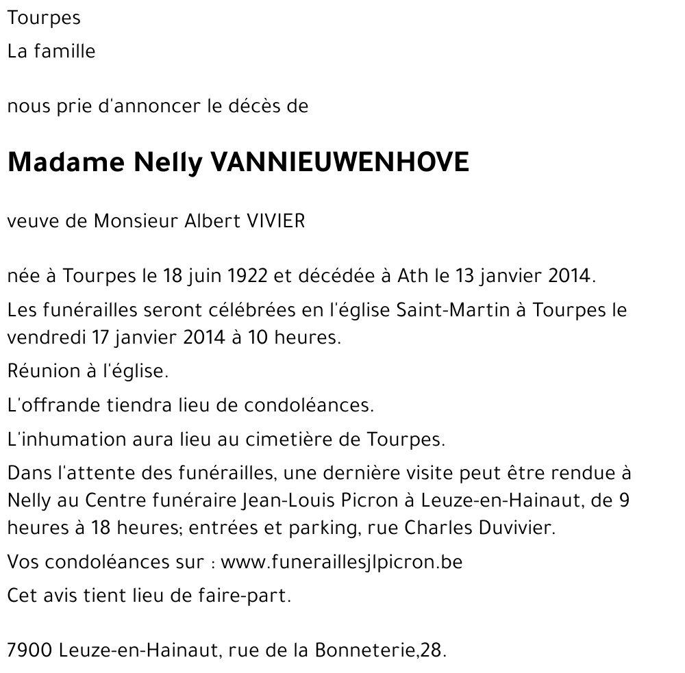 Nelly VANNIEUWENHOVE