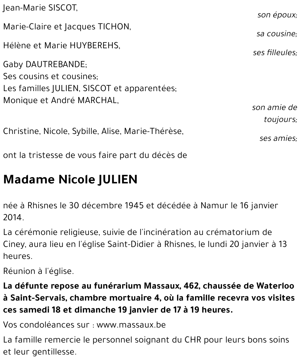 Nicole JULIEN