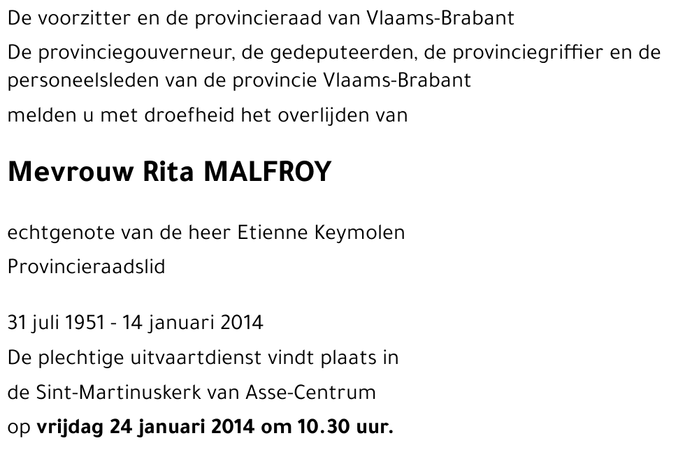 Rita MALFROY