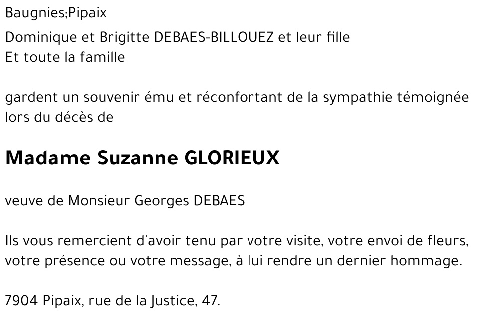 Suzanne GLORIEUX