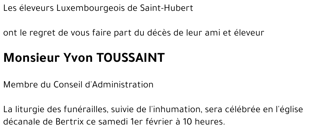 Yvon TOUSSAINT