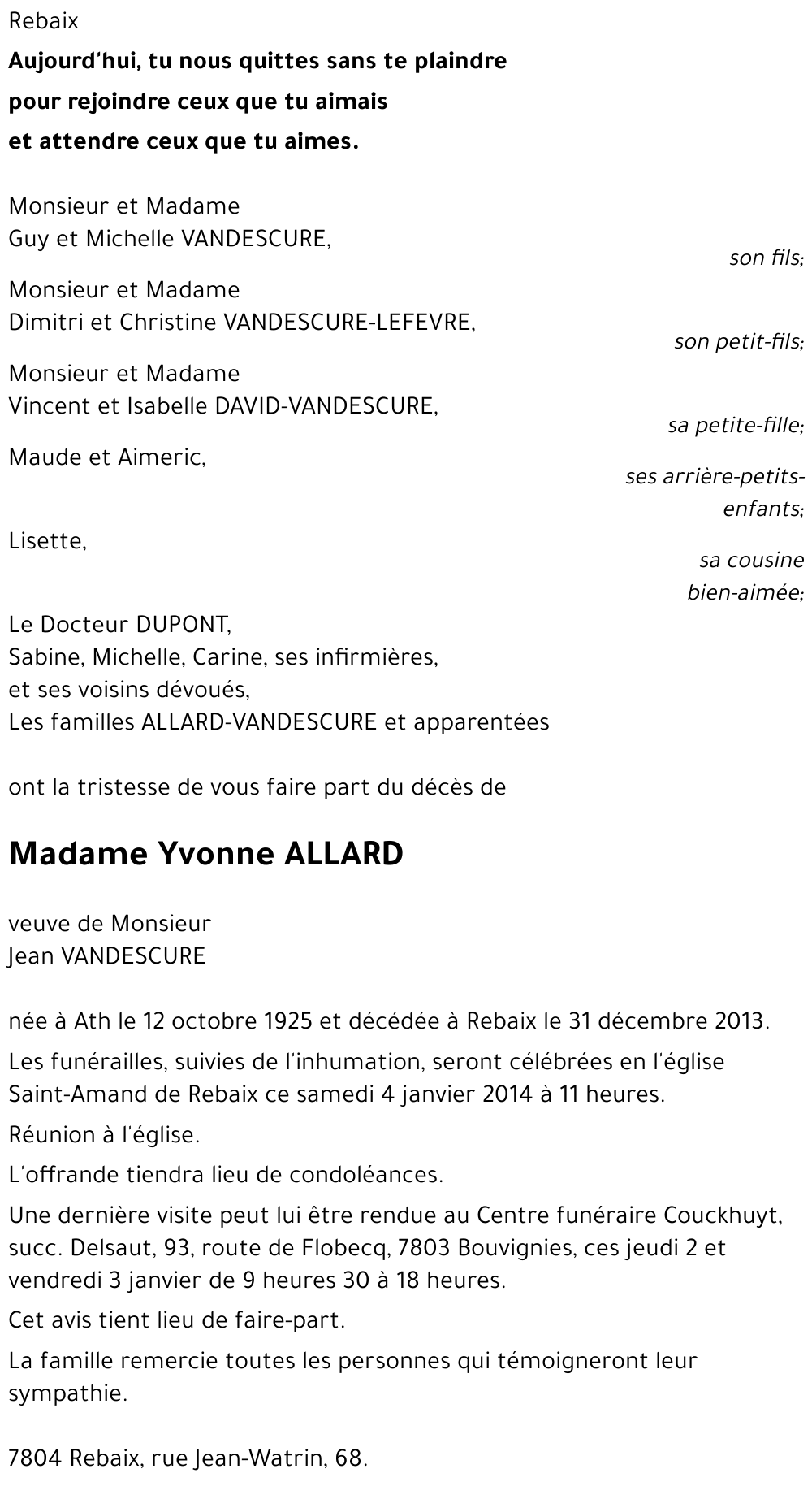 Yvonne ALLARD