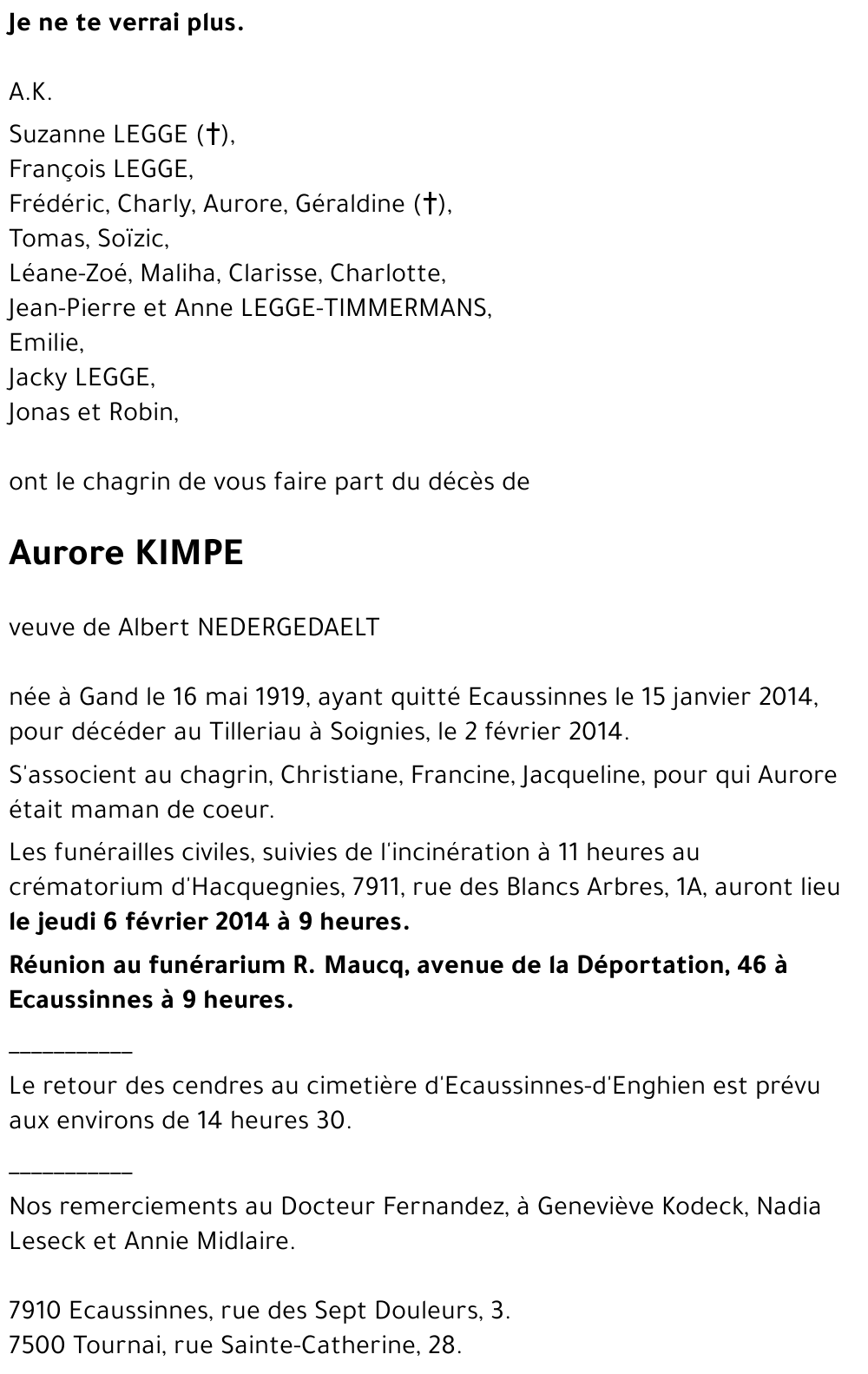 Aurore KIMPE