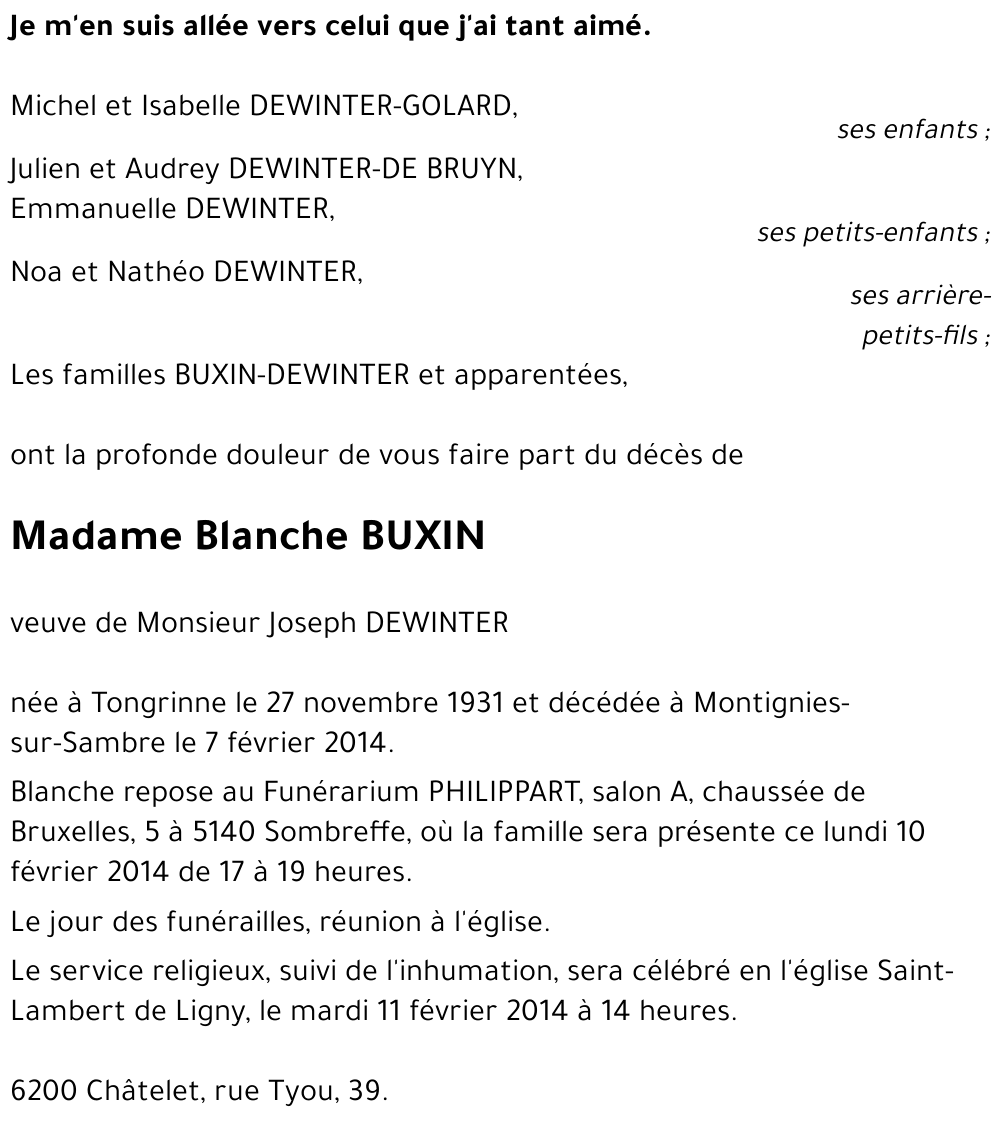 Blanche BUXIN