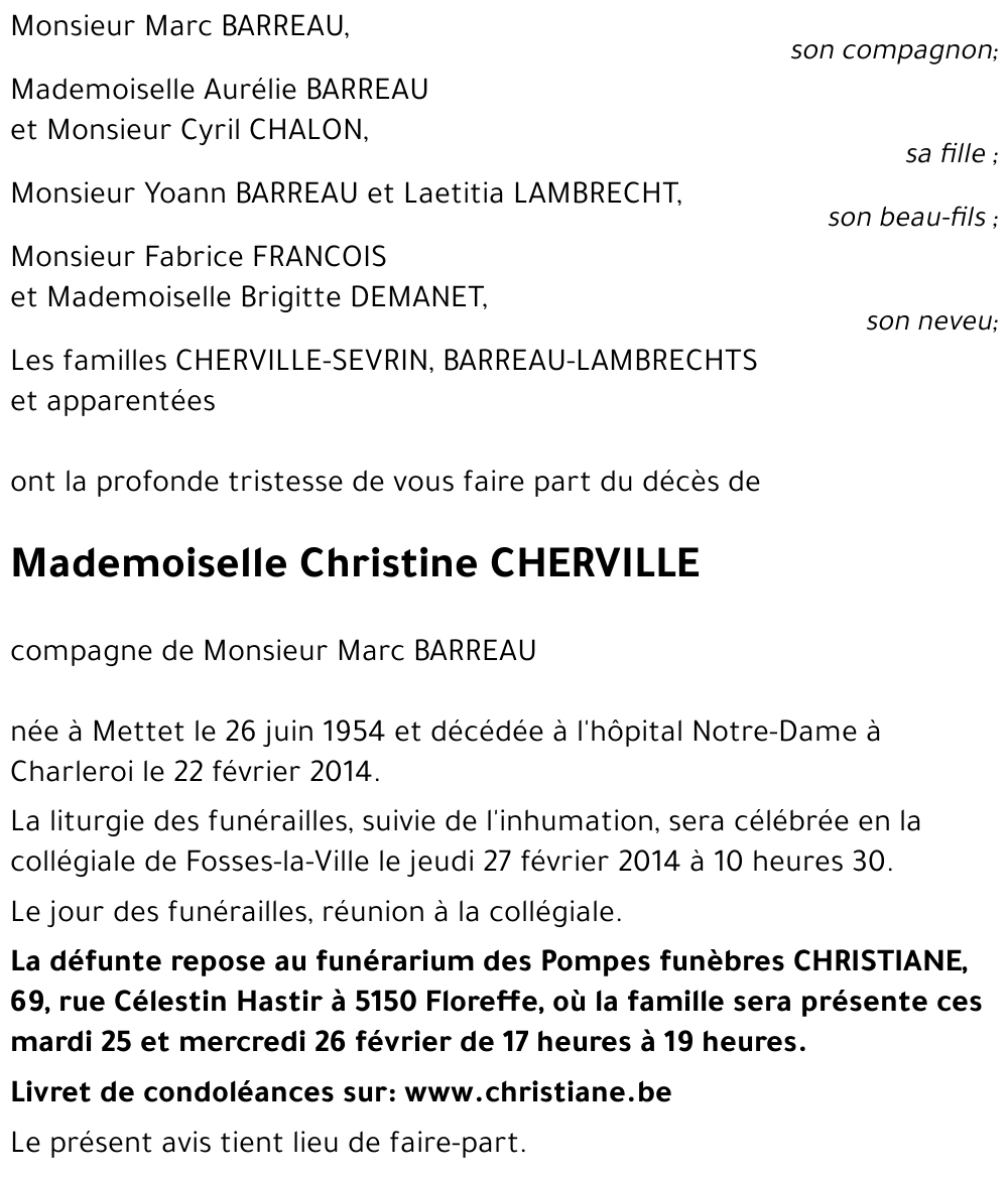 Christine CHERVILLE