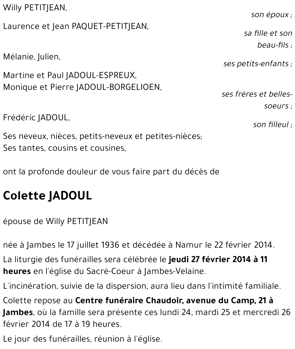 Colette JADOUL