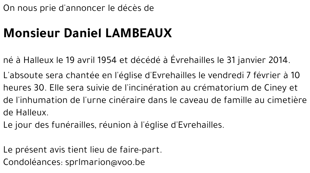 Daniel LAMBEAUX