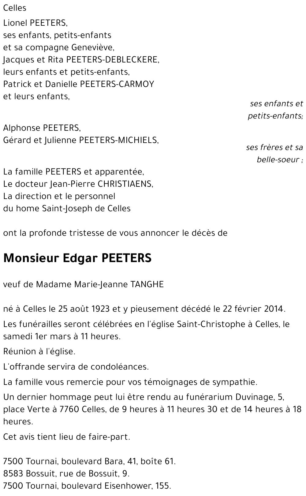 Edgar PEETERS
