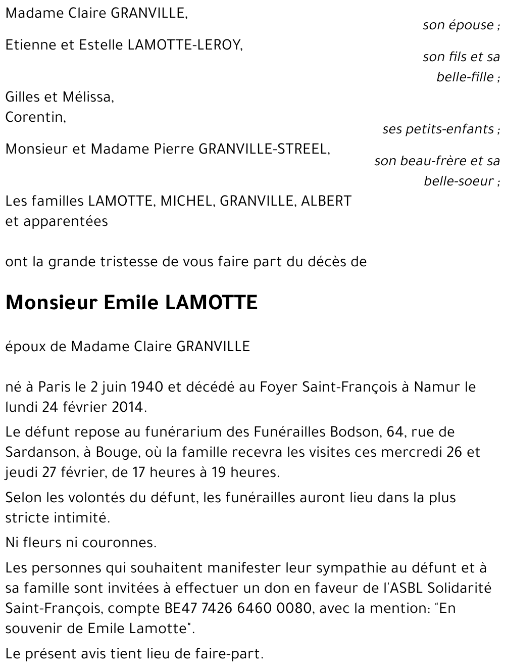 Emile LAMOTTE