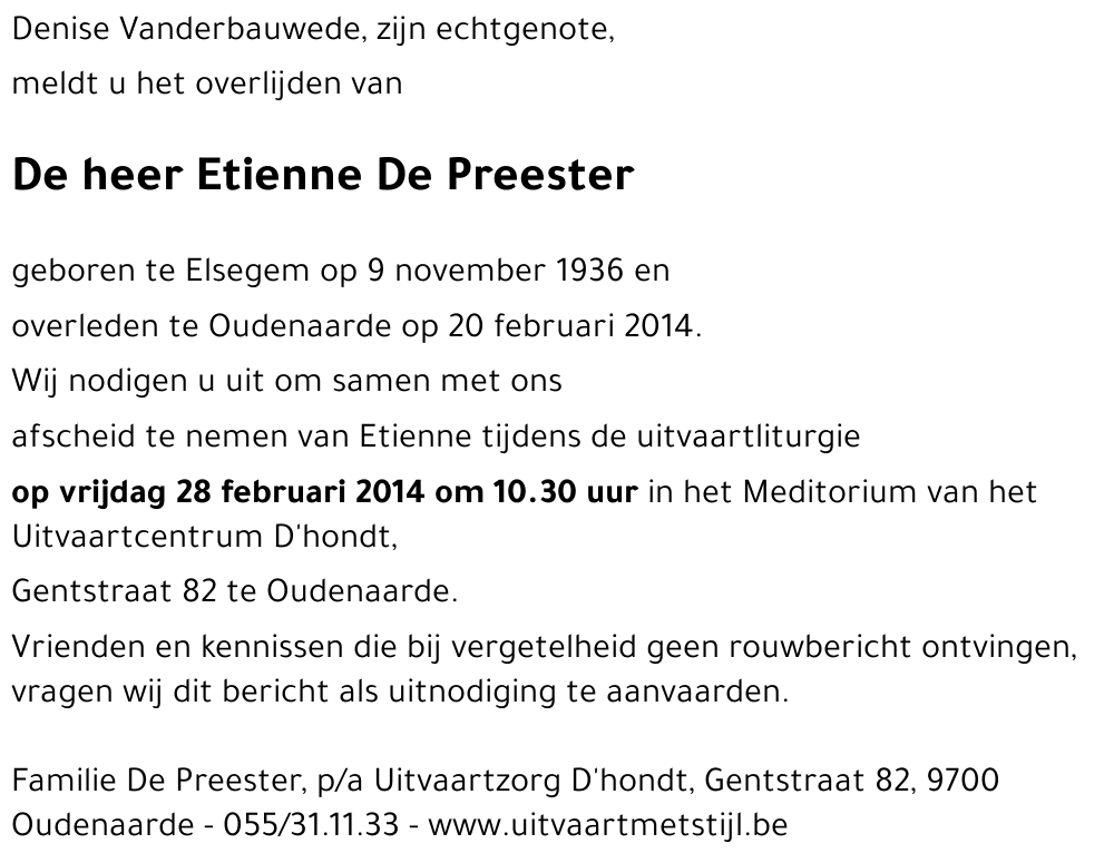 Etienne De Preester